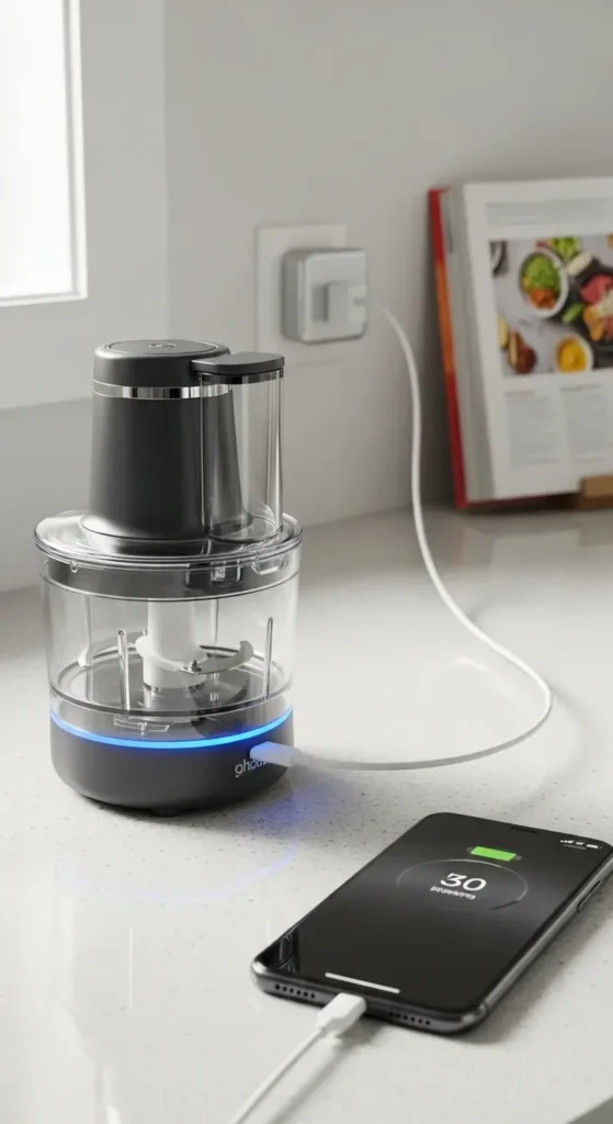 Sistema de carregamento USB do melhor mini processador elétrico 2026.