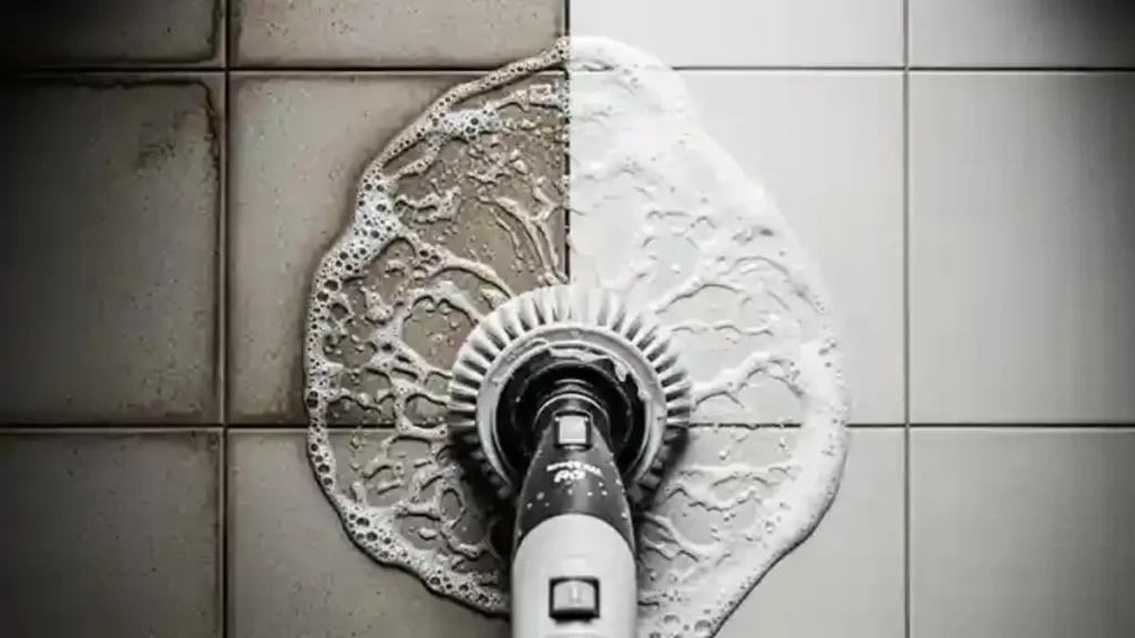 Melhor Escova de Limpeza Elétrica Giratória de 2026: Veredito (D.A.V.) 3 Comparativo antes e depois da limpeza de azulejos com escova elétrica