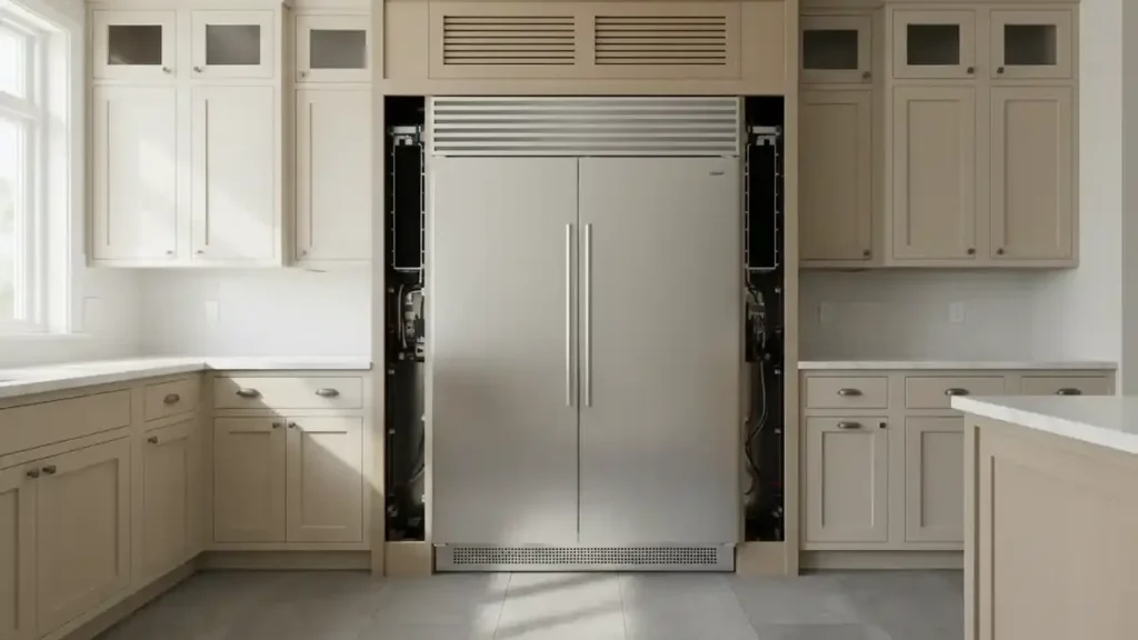 Esquema de instalação e respiro da Melhor Geladeira Brastemp Frost Free de 2026.