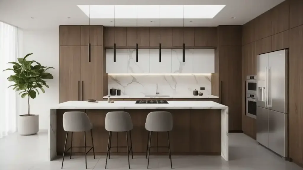 Melhor Geladeira Brastemp Frost Free de 2026 em uma cozinha de luxo moderna.