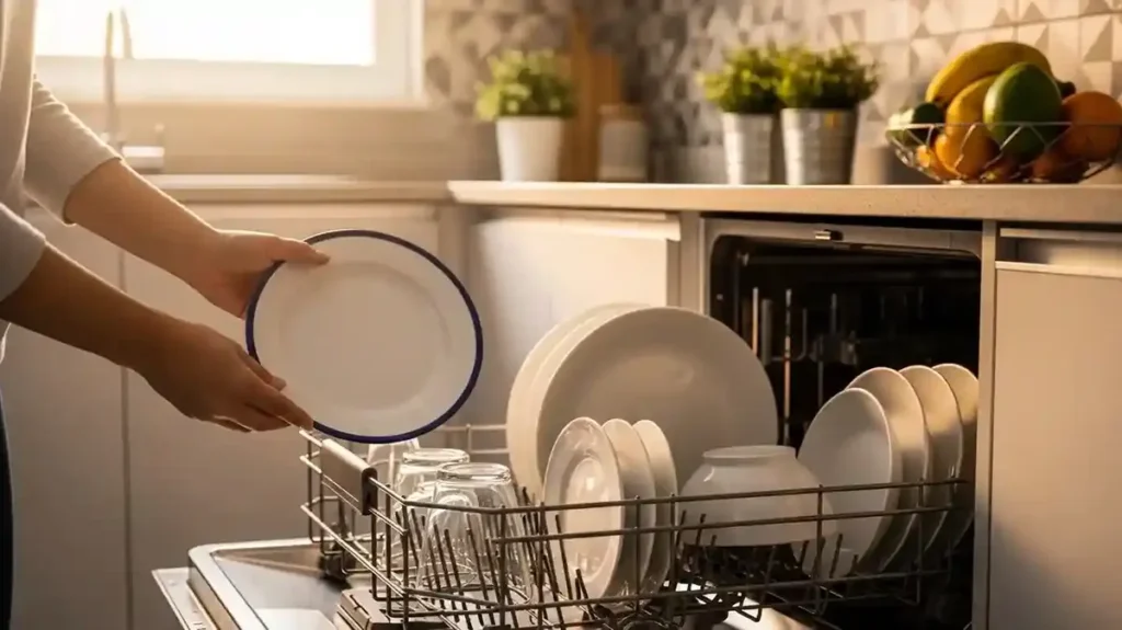 Pessoa usando Máquina de Lavar Louça