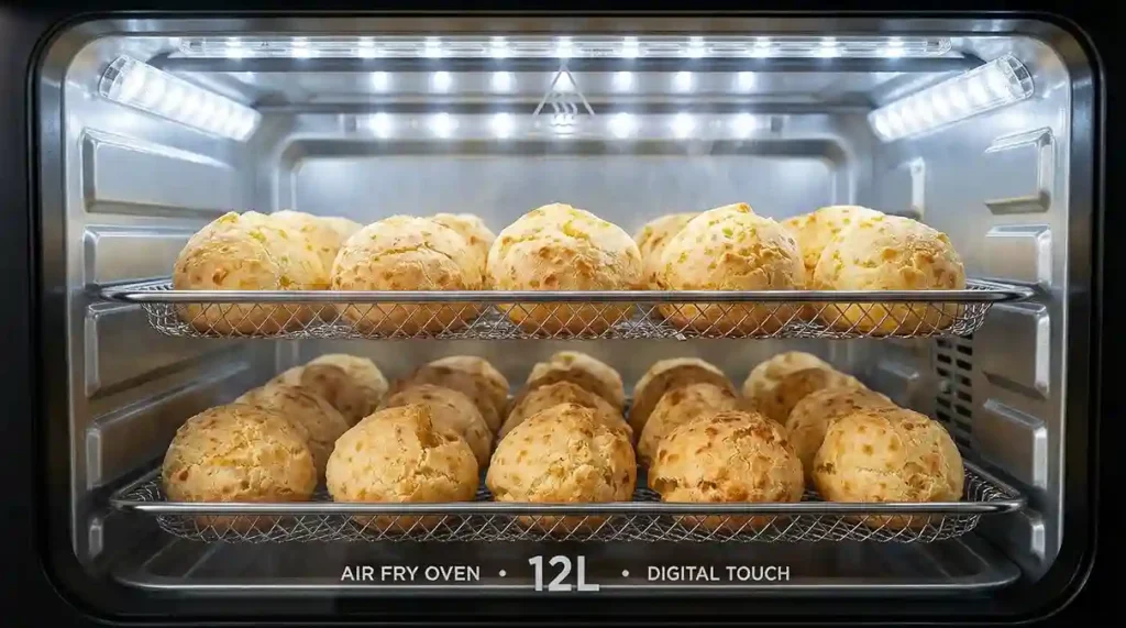 Teste de fornada multicamadas na Fritadeira Air Fryer Oven