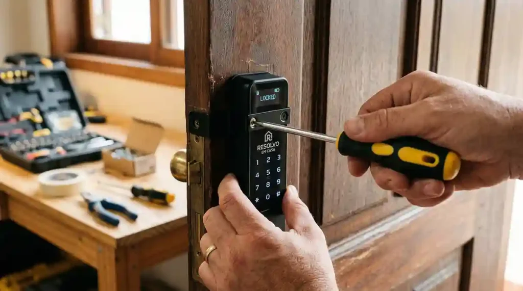 Instalação da Melhor Fechadura Eletrônica 2026 Resolvo em Casa