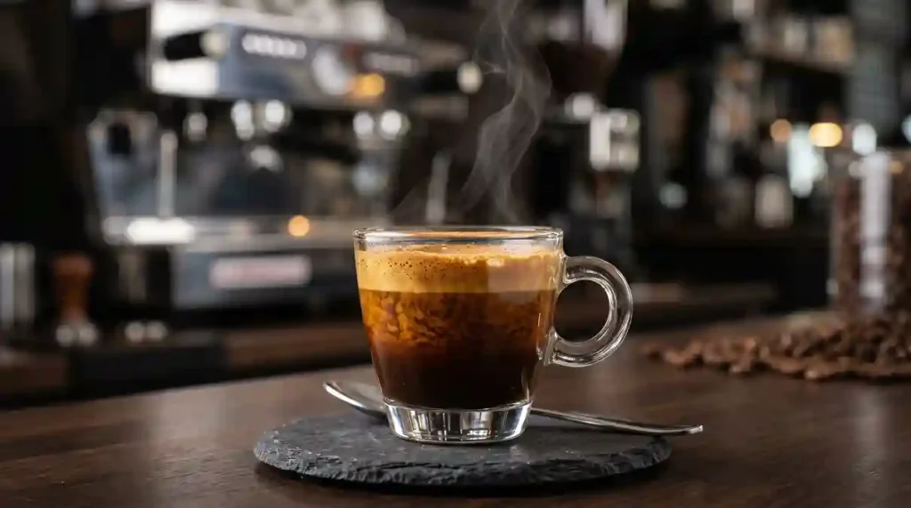Máquina de Café em Grãos e extração de espresso com crema densa em máquina de café vanguarda