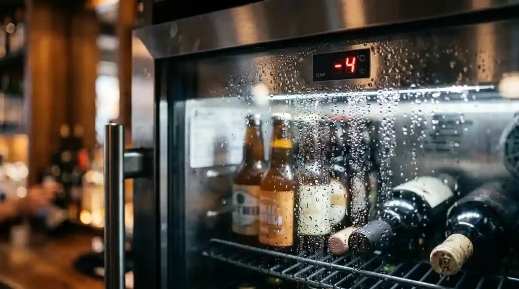 Cervejeira (2026): O Guia Secreto para Ter a Bebida Perfeita em Casa 4 Painel digital de uma Cervejeira indicando temperatura negativa