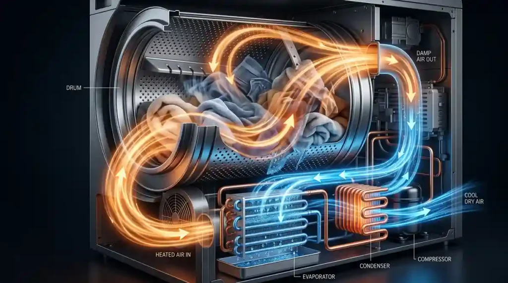 Secadora de Roupas em 2026: A Escolha Definitiva para Acabar com a Umidade! 5 Tecnologia de bomba de calor na Secadora de Roupas elite
