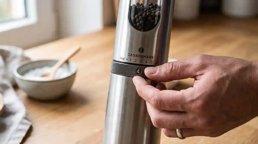 Moedor de Sal e Pimenta Elétrico Automático: O Guia com Modelos para a Gastronomia Moderna 5 ajuste de granulometria do moedor de sal e pimenta elétrico automático